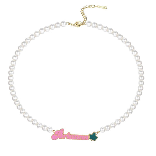 IVY and Pearls Name Necklace