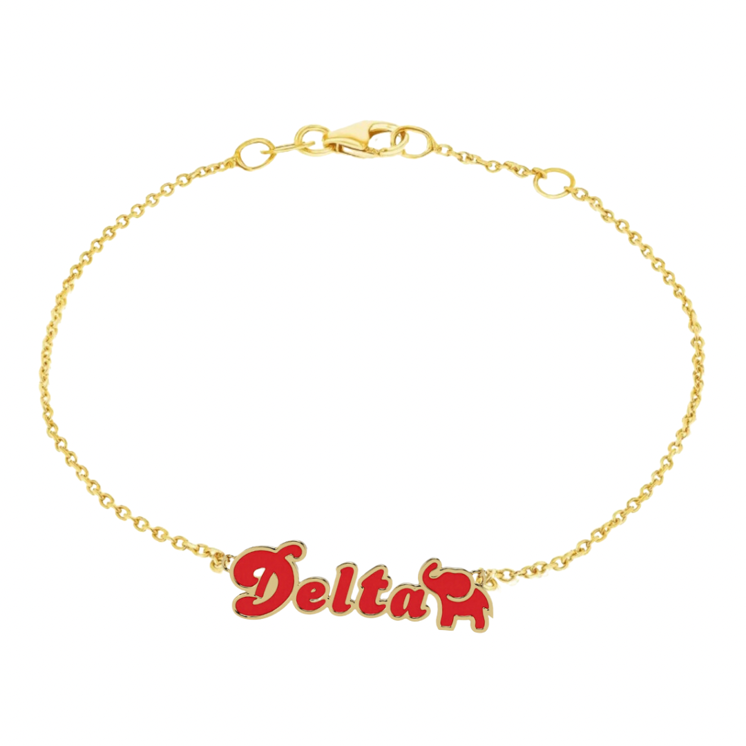 DELTA Elephant Name Bracelet